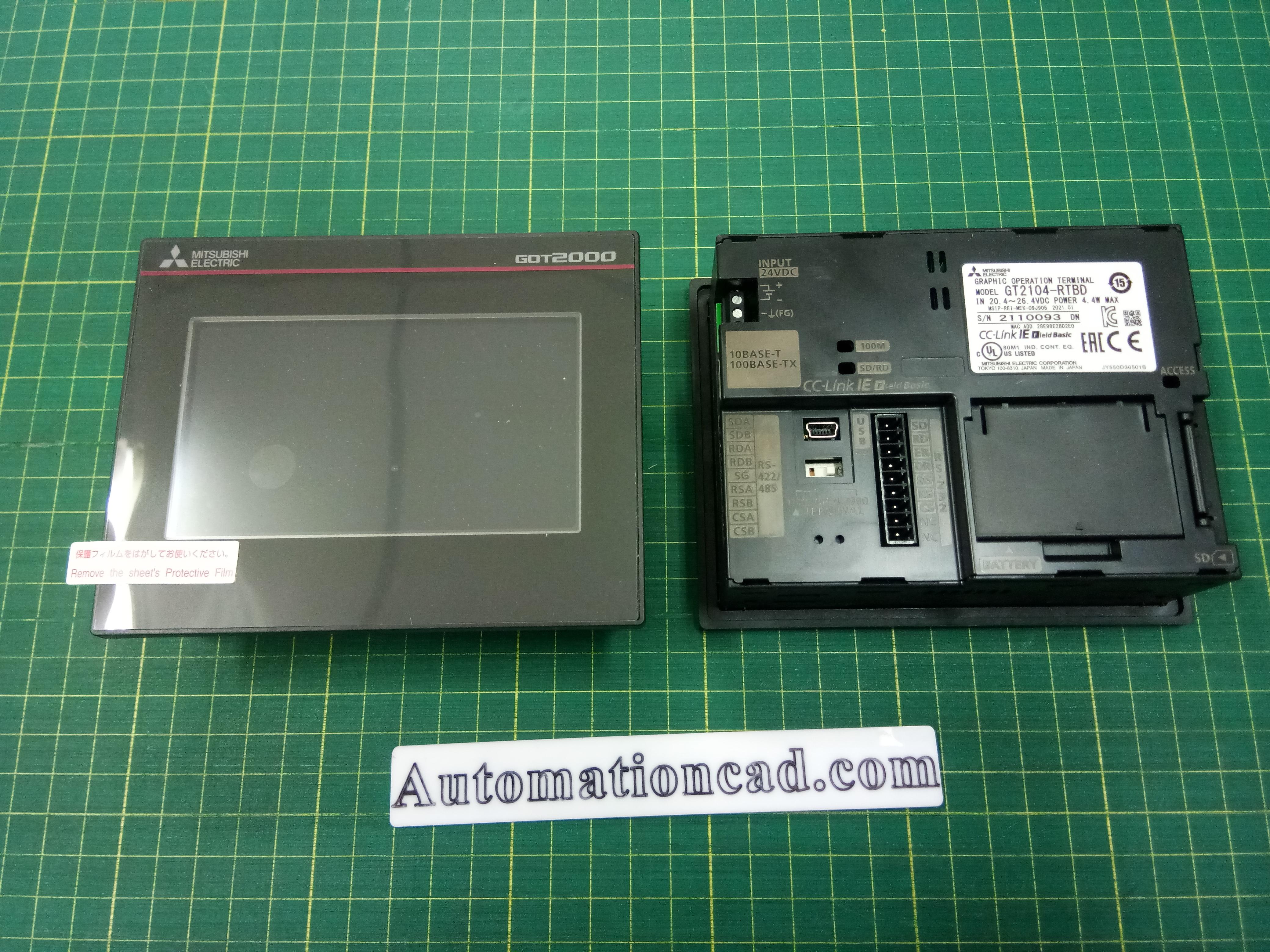 จอ MITSUBISHI รุ่น GT2104-RTBD หน้าจอ 4.3 นิ้ว เชื่อมต่อ PLC FX Series