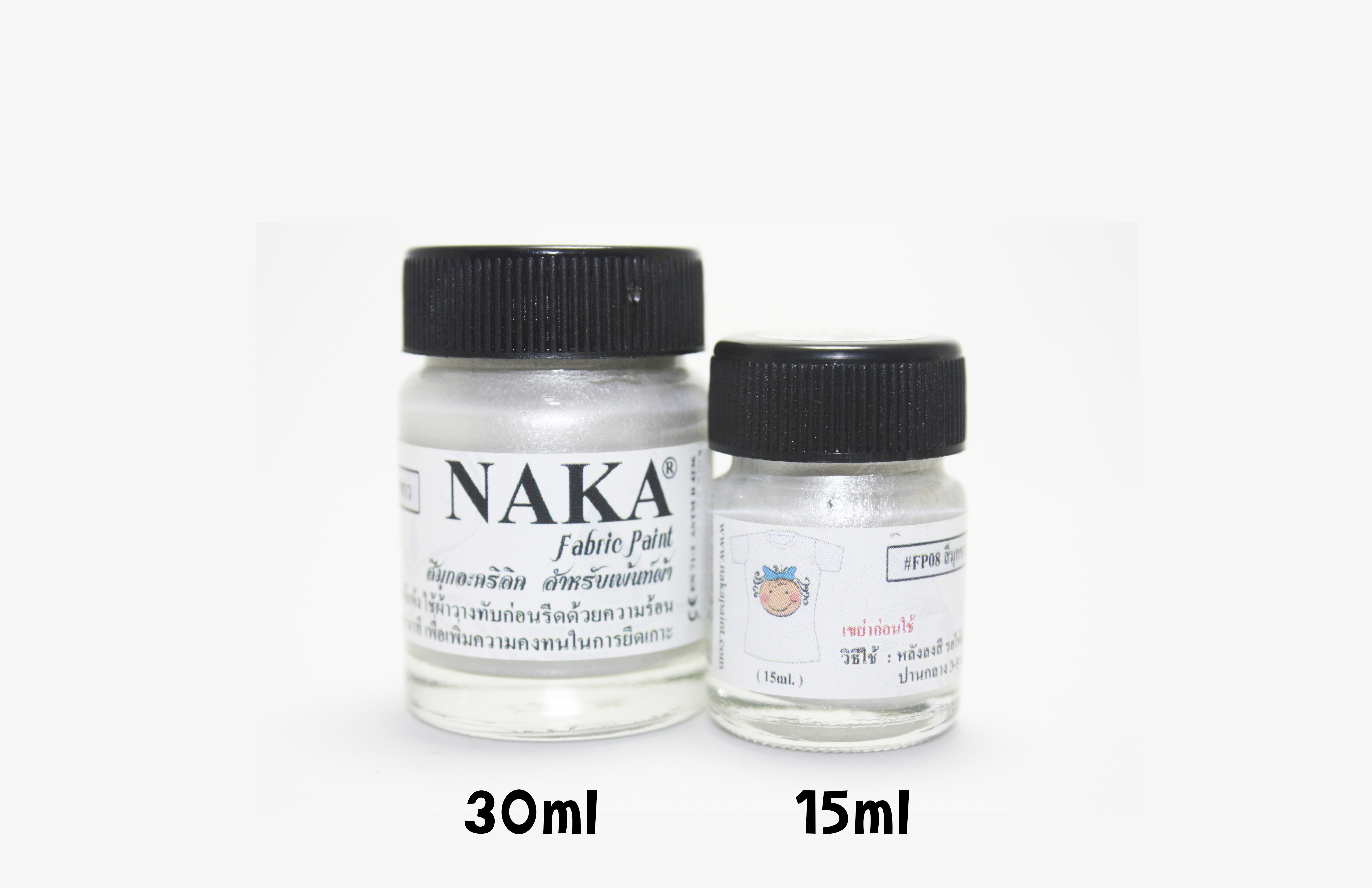 FP08 สีมุกขาว สำหรับเพ้นท์ผ้า ขนาด 30ml