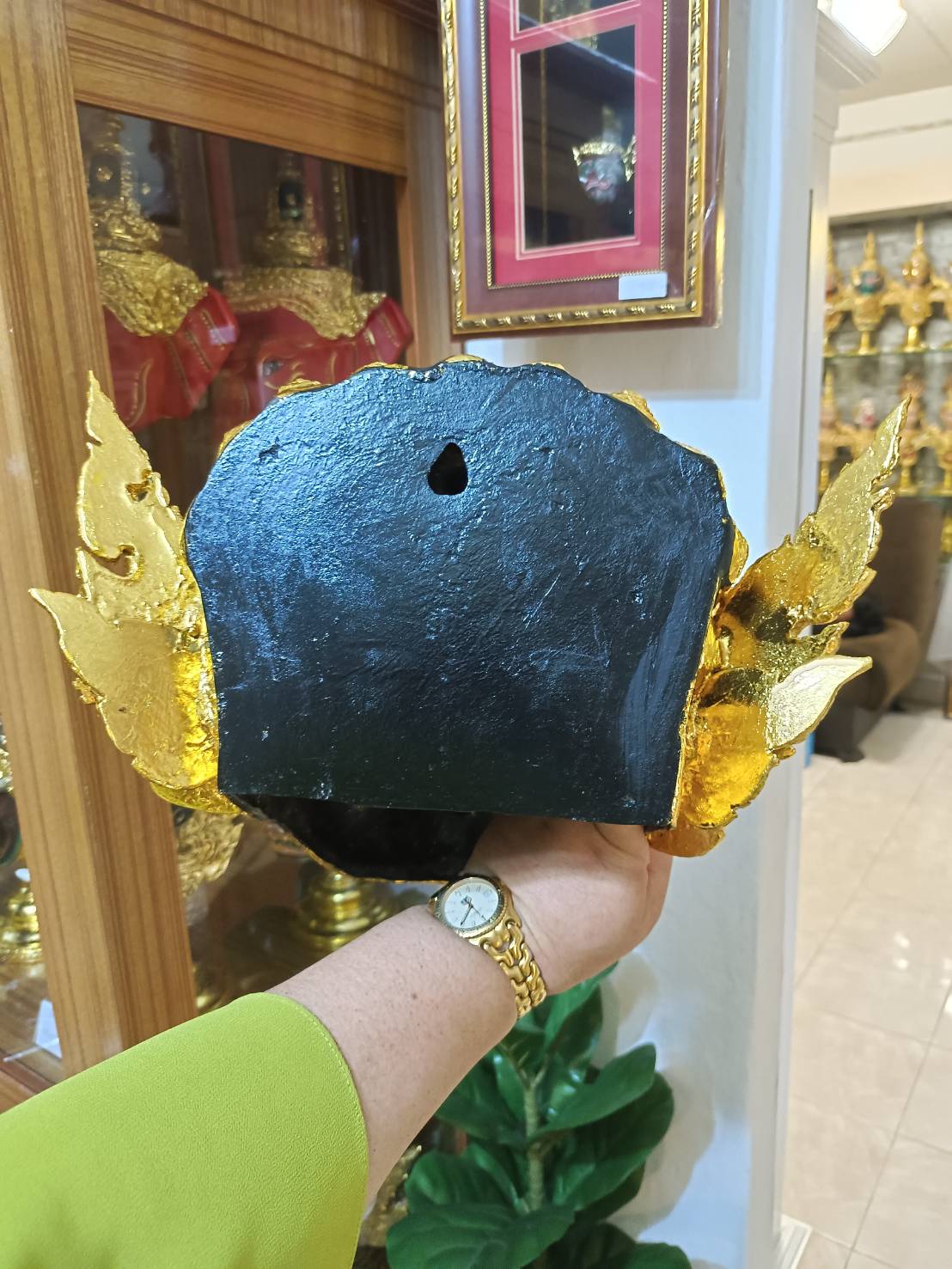 หัวโขน ยักษ์ (หน้าทอง) ขนาดครอบครึ่งซีก สำหรับแขวนผนัง