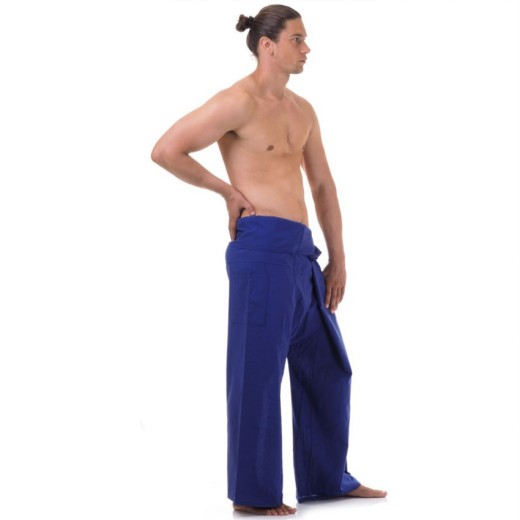 กางเกงชาวเล กางเล กางเกงสะดอ เตี่ยวสะดอ กางเกงสะปาสีกรมท่า Fisherman pants กรมท่า FREE SIZE