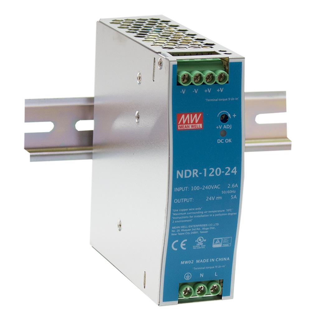 พาวเวอร์ซัพพลาย NDR-120-24 MEANWELL 5A 24VDC POWER SUPPLY NDR