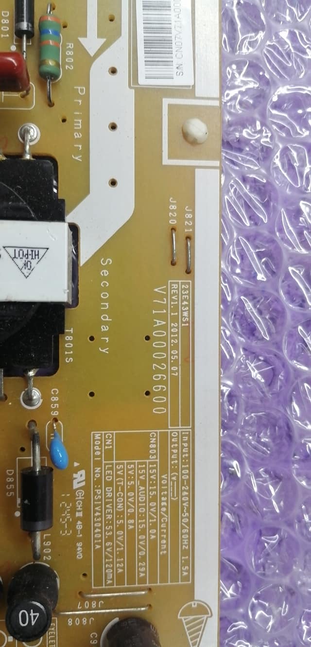 POWER SUPPLY TOSHIBA (ซับพลาย โตชิบา)23PB200T:V71A00026600