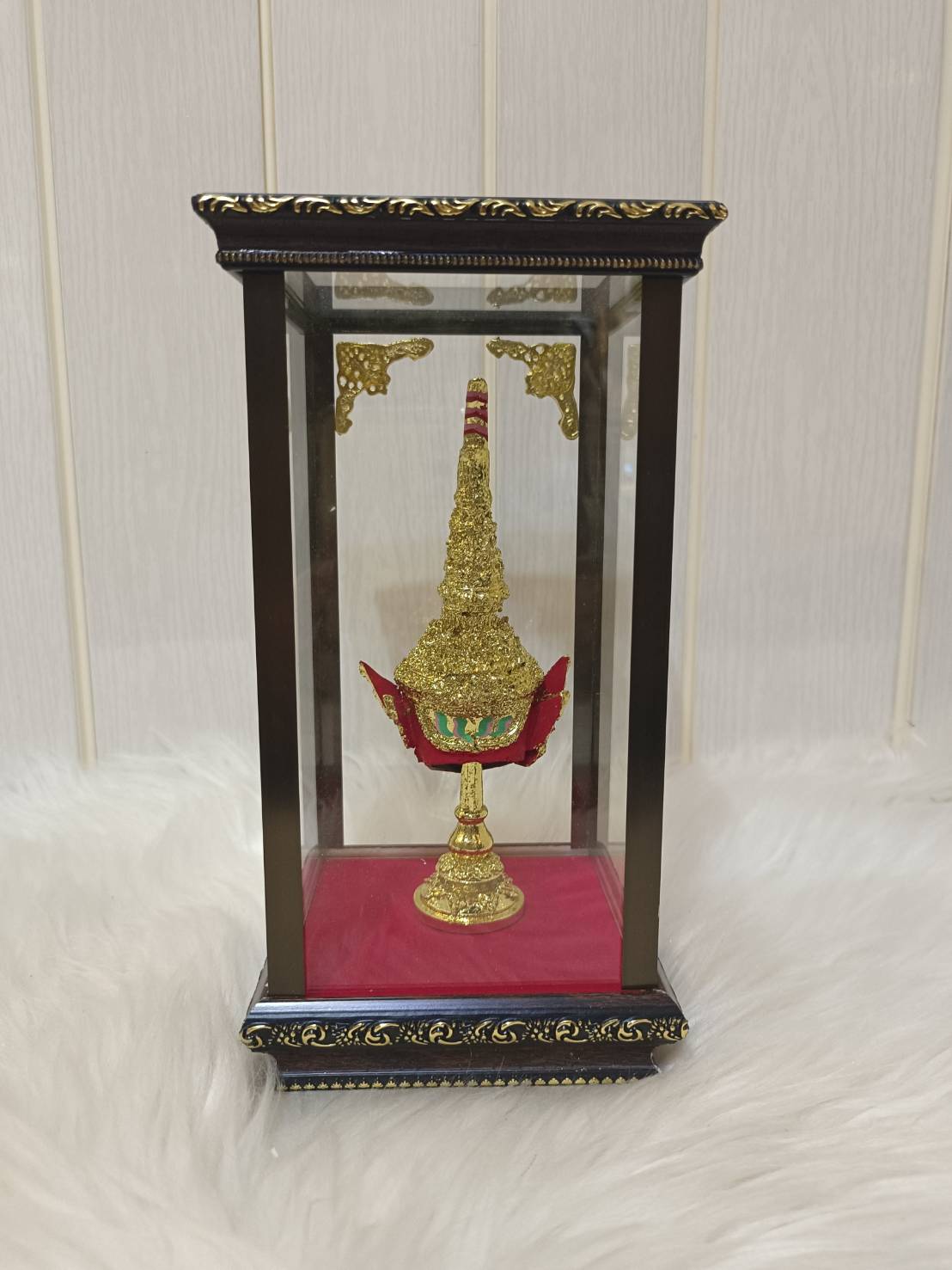 หัวโขนจิ๋ว สุครีพ พร้อมตู้โชว์ กระจกลายไทย