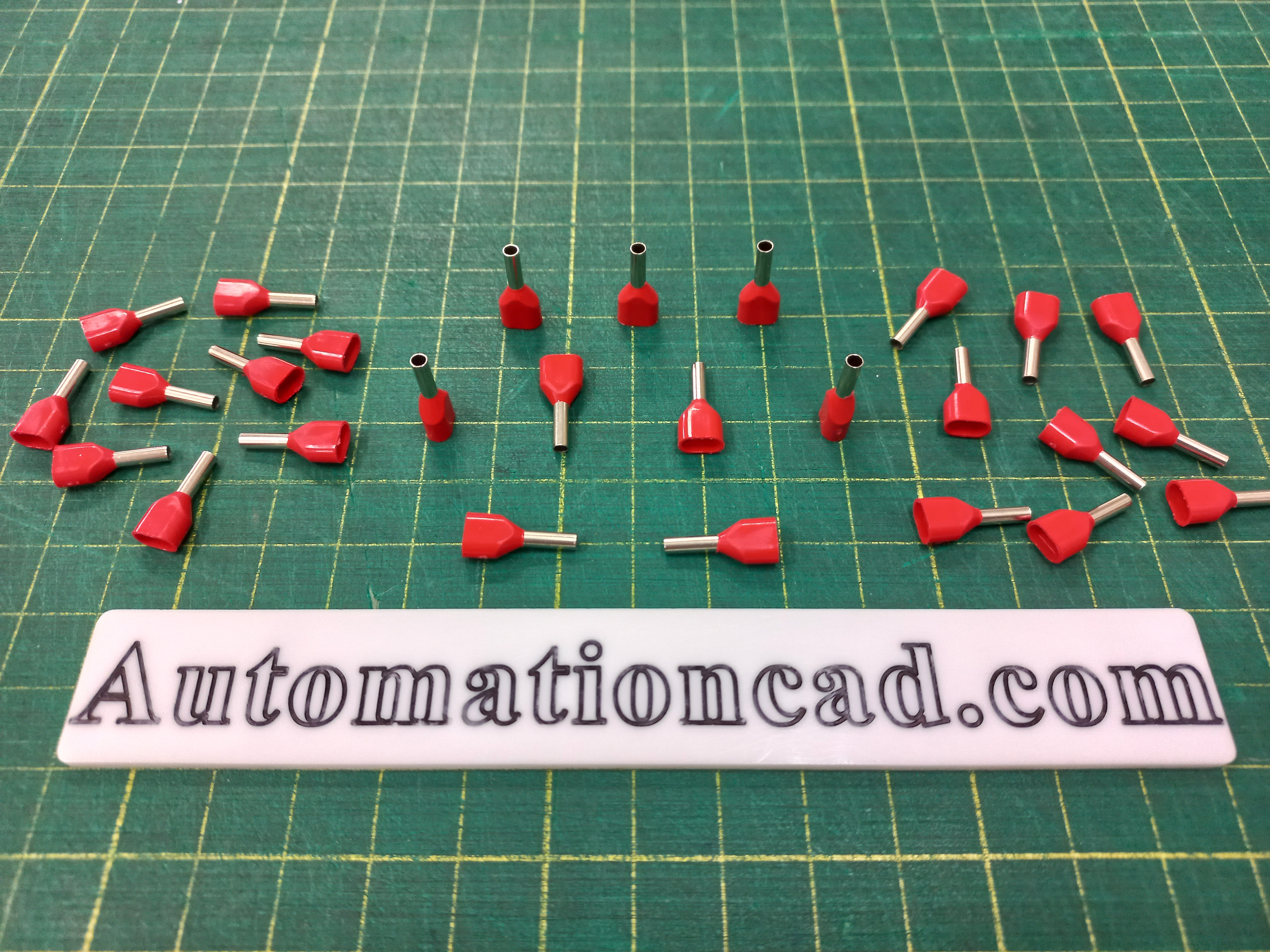 หางปลาคอร์เอ็น แบบคู่หุ้ม สีแดง ONKA-8164 ใช้กับสาย 1.0 sq.mm ข้อต่อย้ำปลายสาย หางปลา Twin