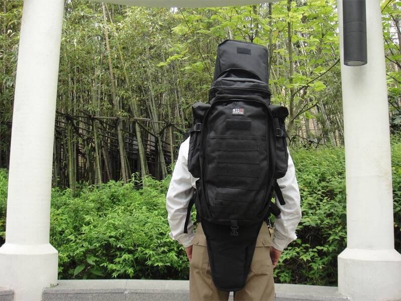New.9.11 Tactical ยุทธวิธีกระเป๋าเป้สะพายหลัง ไนลอนที่มีคุณภาพสูงกันน้ำ กีฬาล่าสัตว์ตั้งแคมป์ ใส่ได้ทั้งปืนยาวทุกชนิด / ทั้งสัมภาระ ขนาด ด้านหน้ายาว 60 ซม. ด้านหลังมีความยาว 100 ซม. สีดำ สีทราย ลายดิจิตอนทราย ราคาพิเศษ