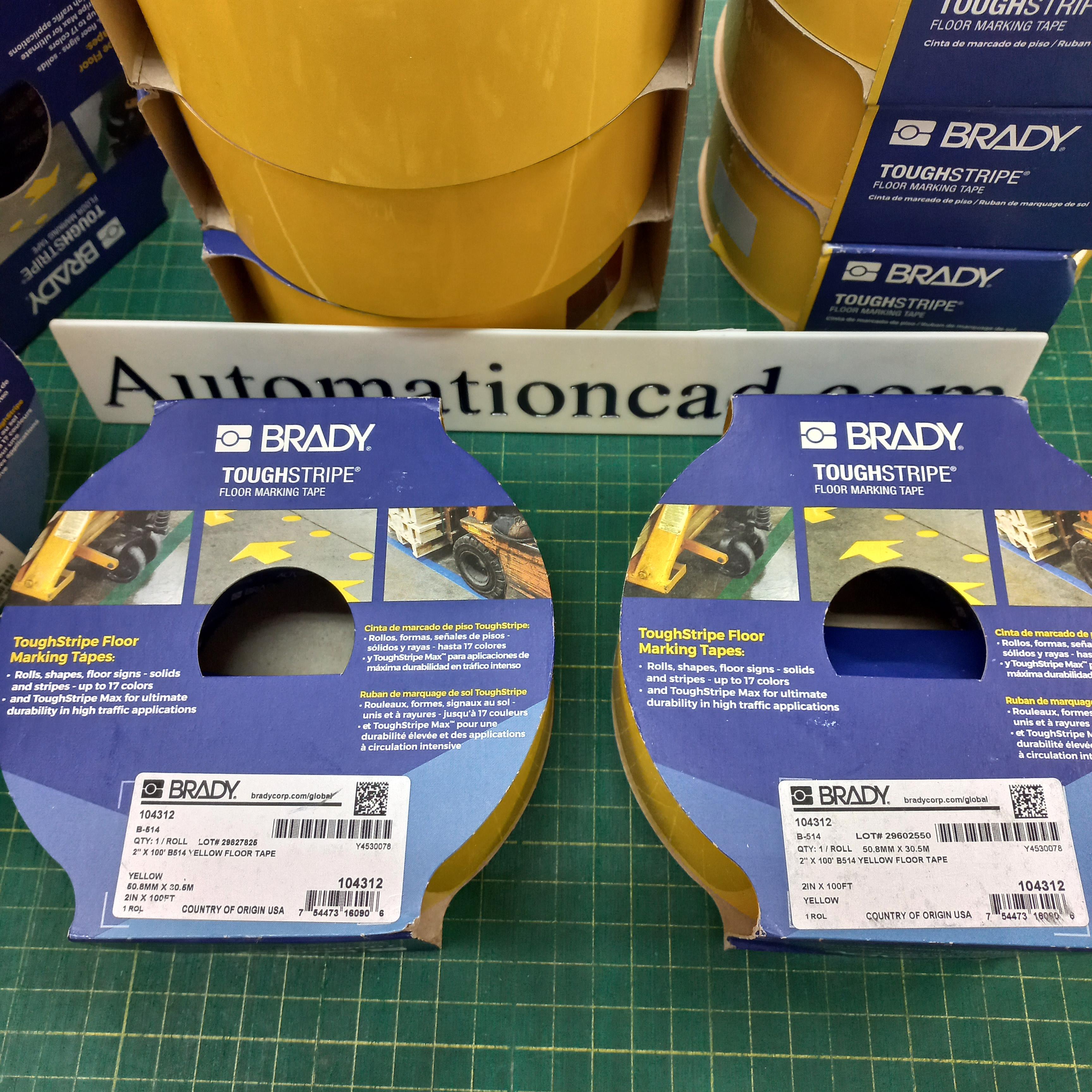 เทปติดพื้น BRADY 104312 เทปตีเส้น สติ๊กเกอร์ติดพื้น Toughstripe Floor marking tape