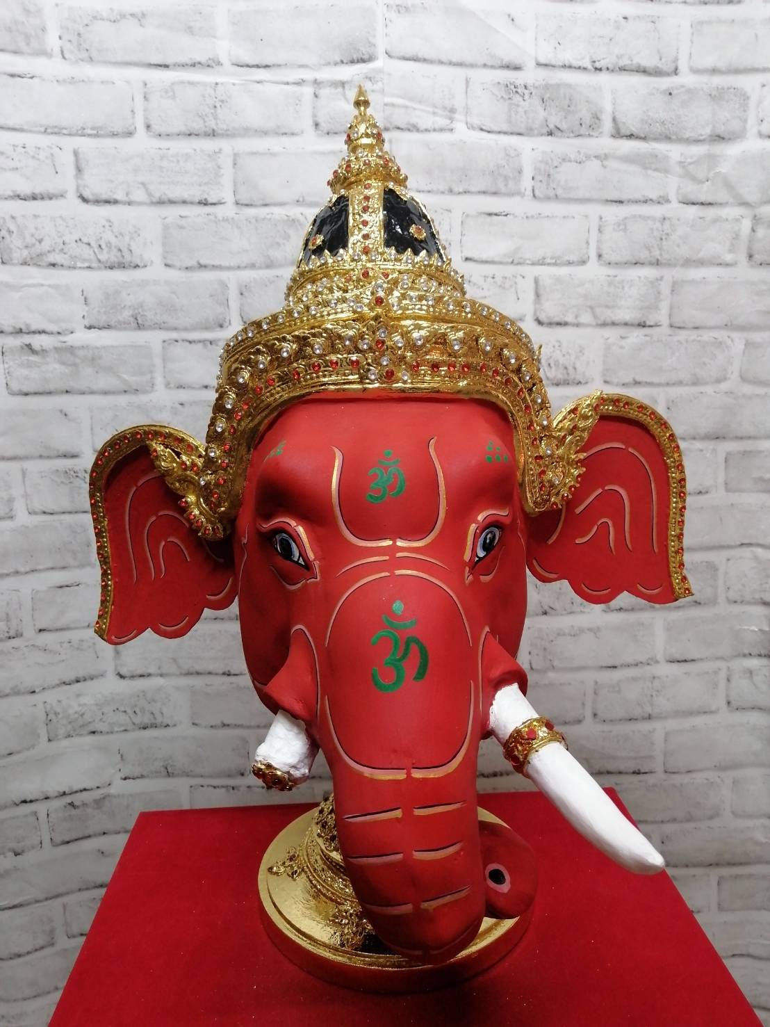 พระพิฆเนศ ขนาดครอบ (สีแดง)