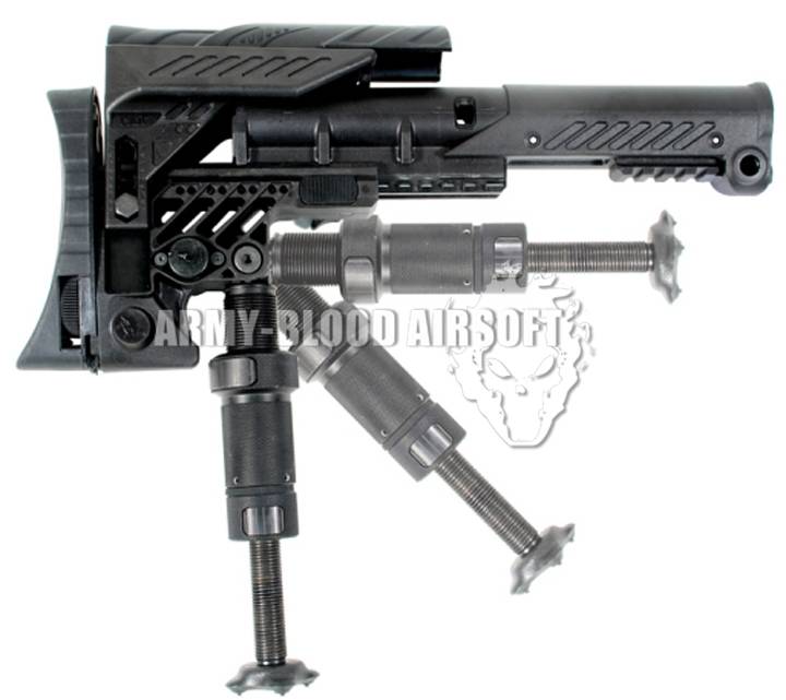 New.CAA SRS Multi Position Sniper Stock For M16/SR25/A2 GBB Rifle (A Type,Black)
