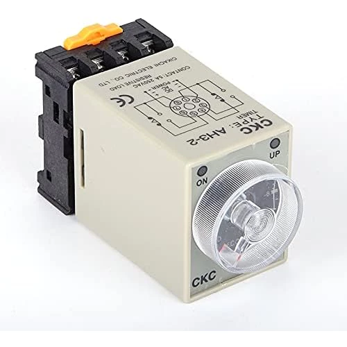 CKC Timer AH3-2 220V ไทม์เมอร์ ฟรีซ็อกเก็ต ช่วงเวลา 10 วินาที Delay-ON CONTACT NO/NC 2 ชุด