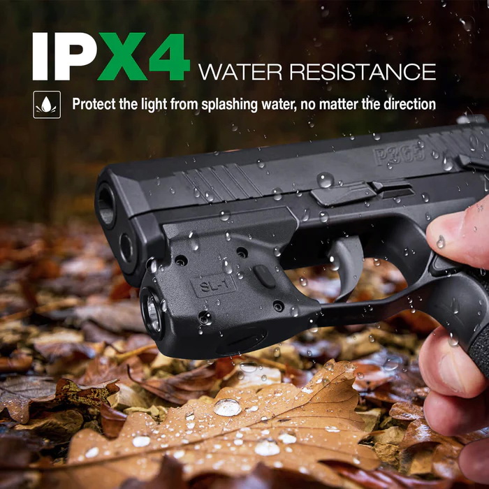 ไฟฉาย Warriorland SL-1 + ซองพกใน Kydex G43/G43X ( เฉพาะรุ่นที่ไม่มีราง ) ไฟฉาย Warriorland SL-1 + ซองพกใน Kydex 🔺ไฟฉาย ผลิตจาก Polymer เกรดคุณภาพ 🔺ออกแบบให้ทนทานต่อแรงรีคอยด์ได้ 🔺ความสว่าง 150 Lumens 🔺ระยะส่องสว่าง 100 m. &