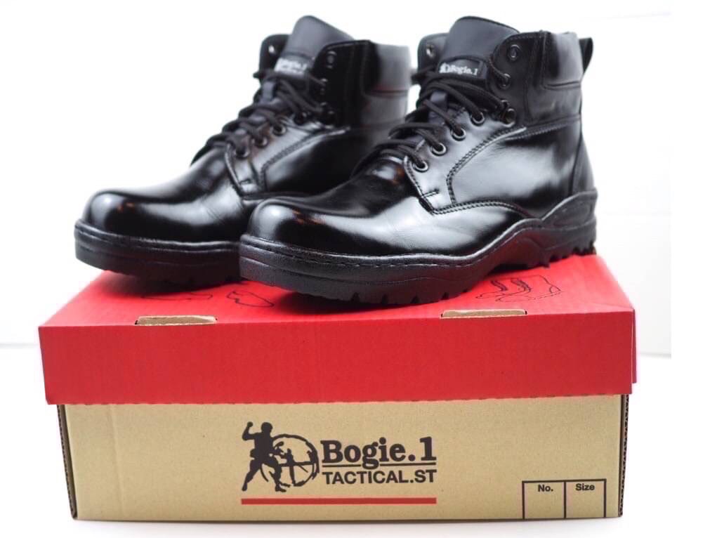 New.Bogie1 รองเท้าหุ้มข้อสั้นสีดำ รุ่น POLICE SHOES (PS) รองเท้าตำรวจ รองเท้าหุ้มข้อสั้น Bogie1