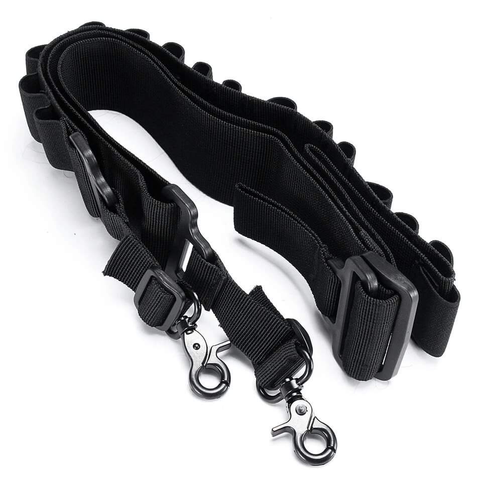 สายสะพายปืน 2 จุด ปืนลูกซอง บรรจุ 15 นัด 3 สี ดำ เขียว ทราย ราคาส่ง 750 บาท