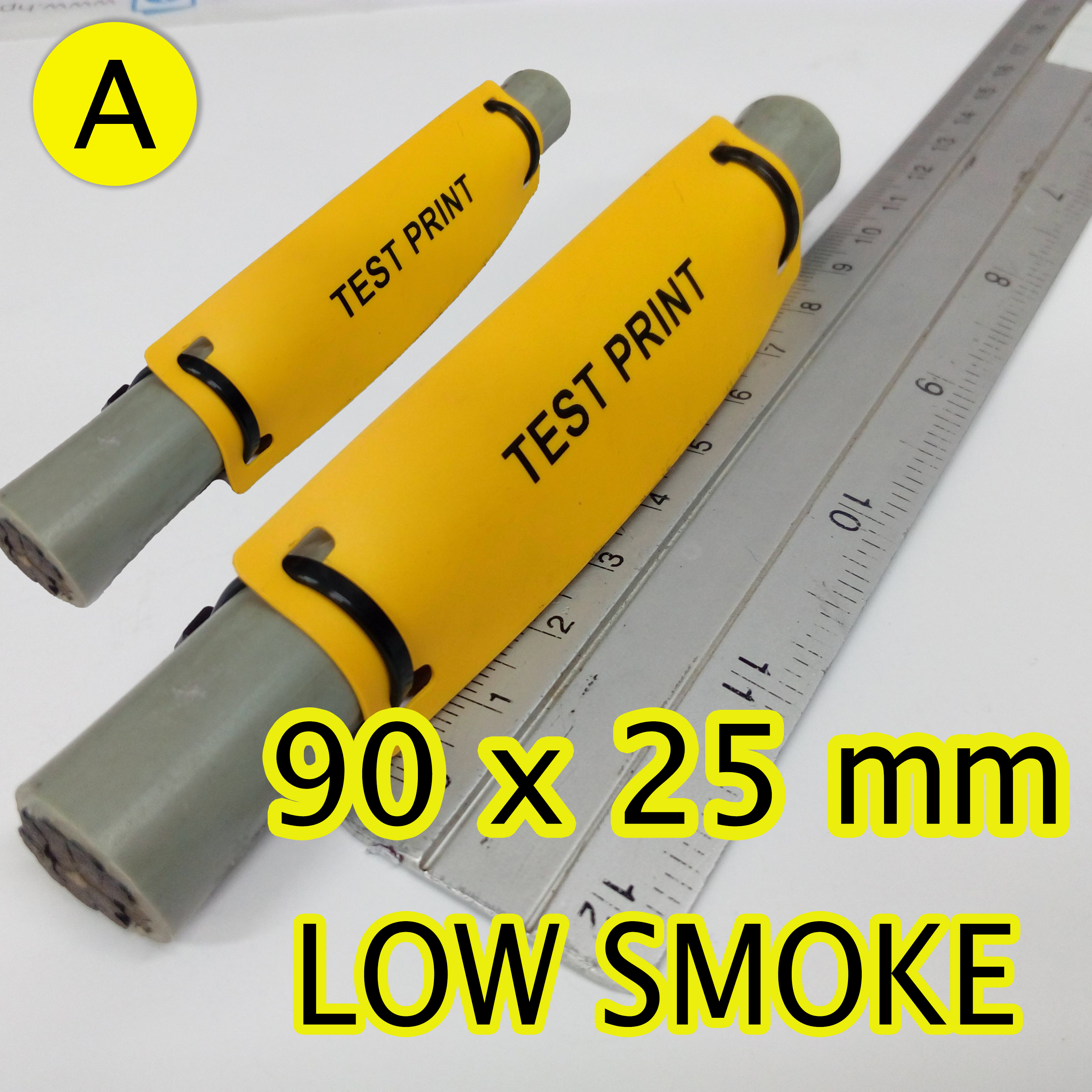 แท็กมาร์คสายไฟ สีเหลือง/สีขาว 90x25 mm. SUMITAG Standard Cable Labels