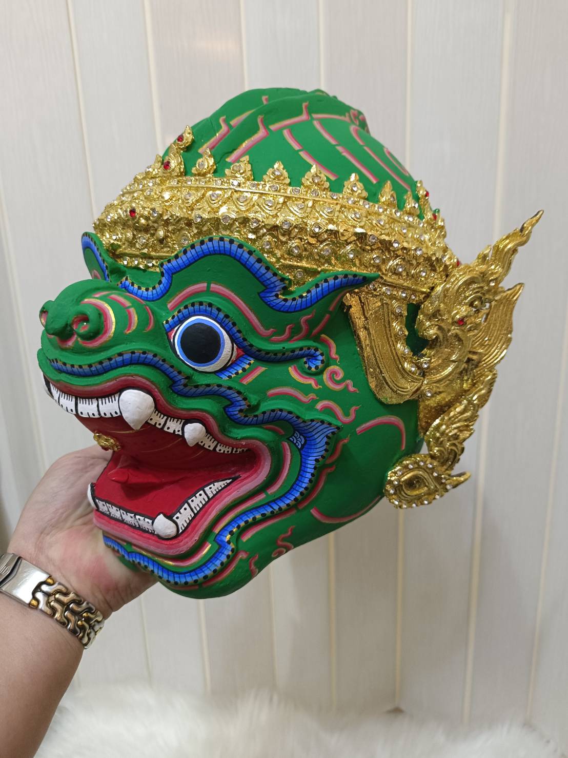 หัวโขนลิง (สีขาว) สำหรับแขวนผนัง