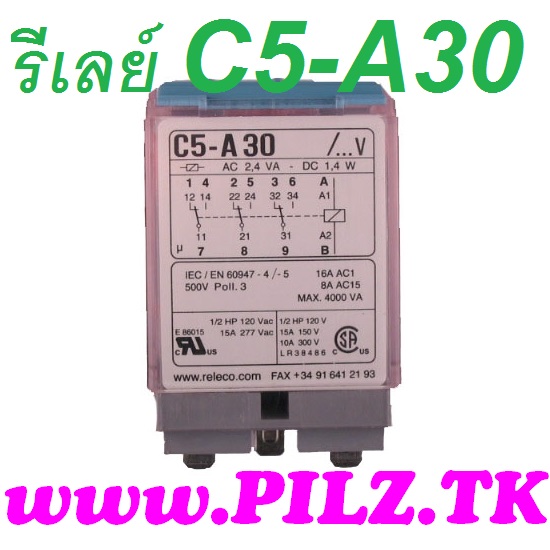 C5-A30/AC230V Comat Releco Relays 3 C/O LiNE iD PILZ.TK