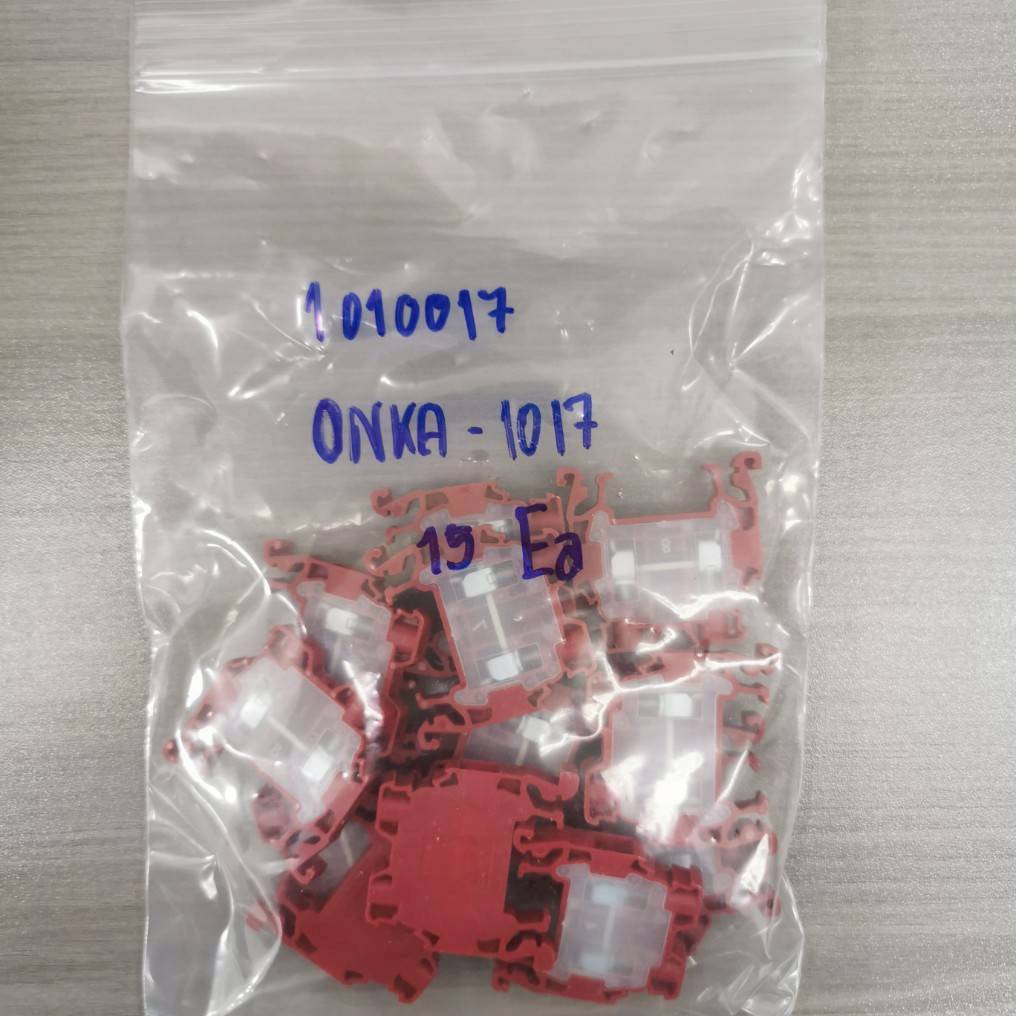 เทอร์มินอล ออนก้า 24A ใช้กับสายขนาด 2.5mm² ONKA-1017 Scewed terminal Red 1010017 MRK Series