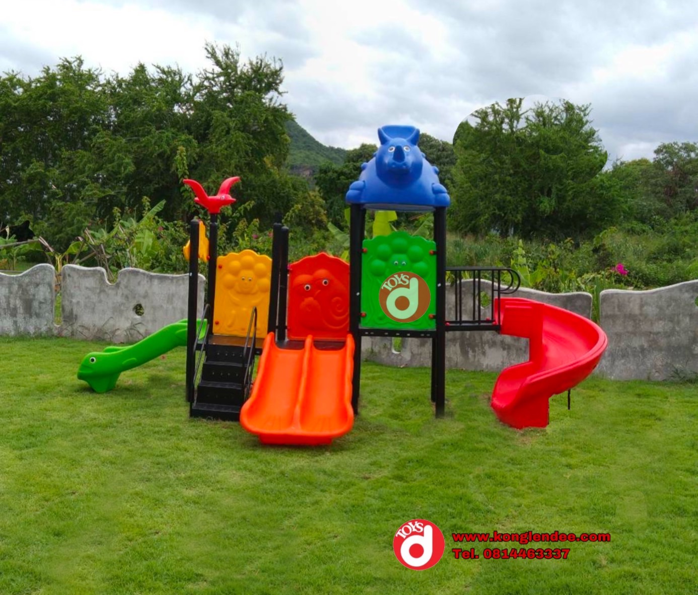 เครื่องเล่นสนาม ชุุดไดโนเสาร์สามสไลเดอร์