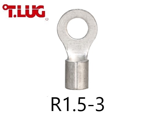 หางปลากลมเปลือย R1.5-3 TLUG ใช้กับสาย 1.5 sq.mm (100 ชิ้น/ห่อ)