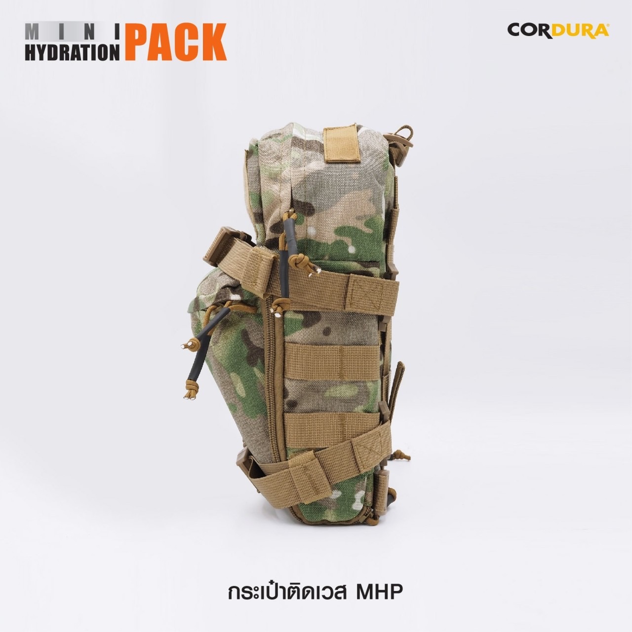 New.กระเป๋าติดเวส MHP ( Mini Hydration Pack ) 🍁 ผลิตจากผ้า Cordura 500D 🍁 2 ช่องกระเป๋า Zip เปิดกว้าง 🍁 มีช่องลอดสายถุงน้ำด้านบน 🍁 มีแผ่น Velcro ด้านหน้า สำหรับติด Patch (แผ่นเปิดข้าง สำหรับใส่สิ่งของได้) 🍁 มีสายรัด