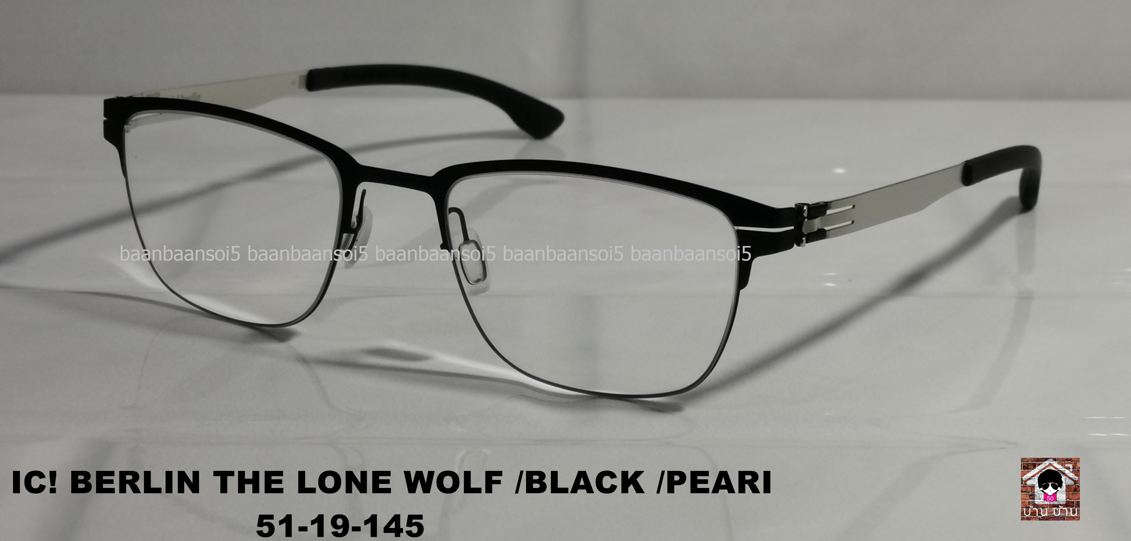 IC! BERLIN THE LONE WOLF / BLACK / PEARI โปรโมชั่น พร้อมเลนส์เปลี่ยนสี Hoya Sensity Index 1.60 ราคา 18,900 บาท