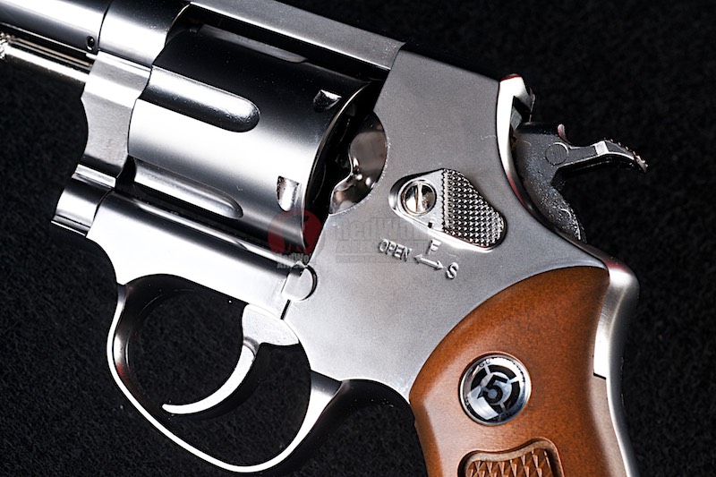 New.Gun Heaven (Win Gun) Sheriff M36 2.5 inch 6mm Co2 Revolver (Brown Grip) - Silver ราคาพิเศษ