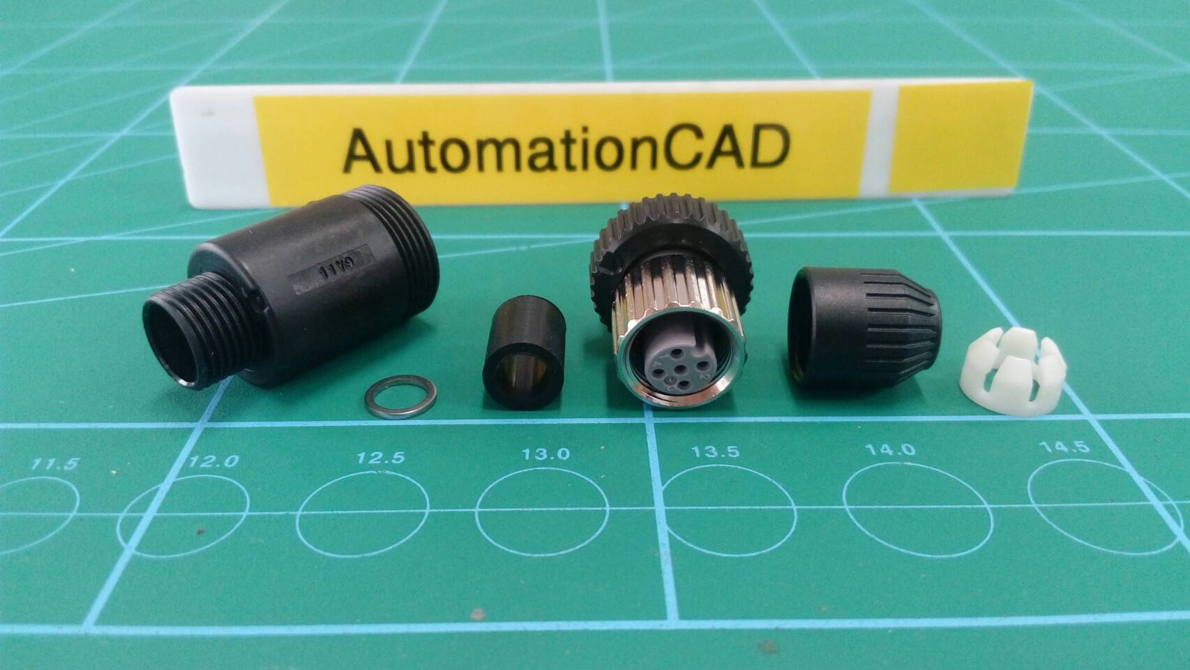 หัวคอนเนคเตอร์ M12 Connector OMRON แบบตรง ตัวเมีย 4 Pins XS2C-D4S1
