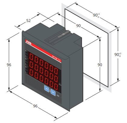 ABB พาวเวอร์มิเตอร์ Power Meter 3เฟส Digital Meter รุ่น M1M 12 Modbus M1M12