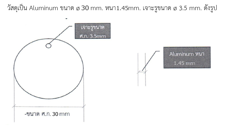 แท็กอะลูมิเนียม แบบกลม เส้นผ่าศูนย์กลาง 3 เซนติเมตร หนา 1 mm ป้ายแท็ก Name Tag ป้ายชื่อ