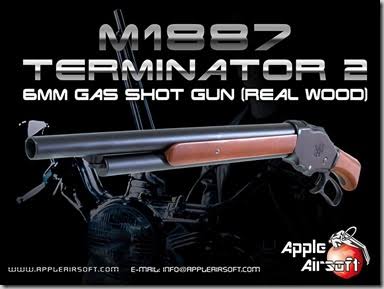 New.Apple Airsoft M1887 Terminator 2 (6mm) Gas Shotgun ( คัดปลอก )