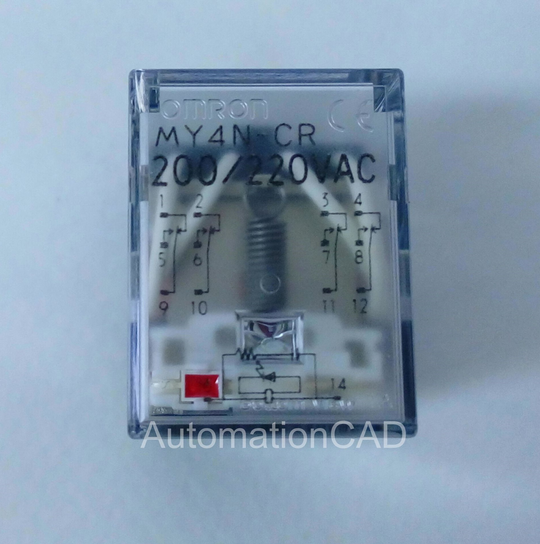 RELAY OMRON รีเลย์ 4 contact มีไฟ LED MY4N-CR 200/220 VAC
