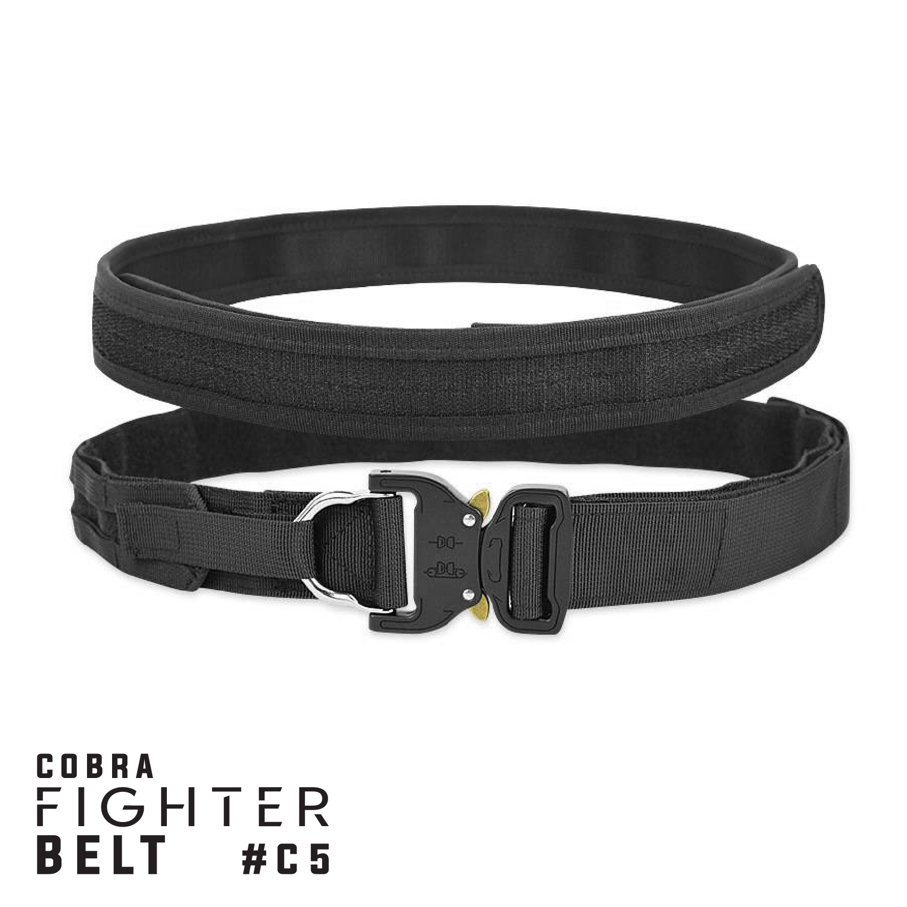 เข็มขัด COBRA fighter belt ( #C5 ) 💥เข็มขัดหัว Cobra ปลดไว มีห่วง D-Ring สำหรับเกี่ยวสายกันตก 💥เข็มขัดแบบ 2 ชั้น ( Double Layers Belt) 💥สายด้านใน สามารถสอดเข้ากับหูกางเกงได้ ใช้ประกบกับสายเส้นนอก 💥สายด้านนอกกว้าง 1.5"