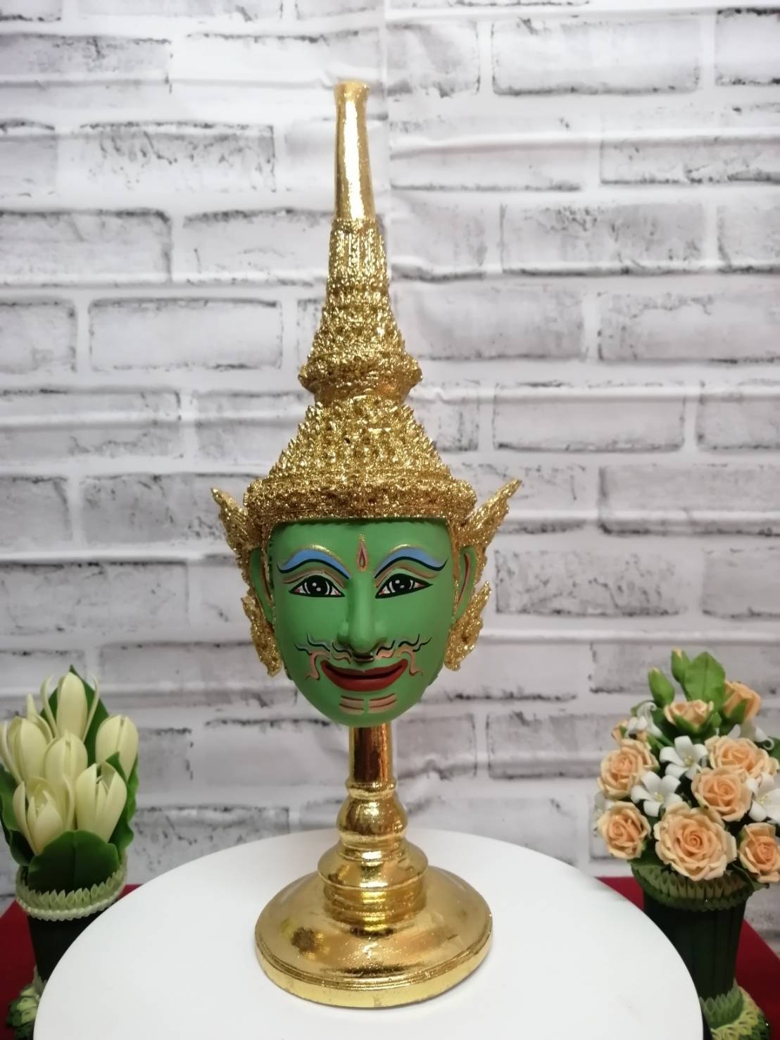เศียรครู พระอินทร์ ขนาด 5 นิ้ว พร้อมฐานปิดทอง