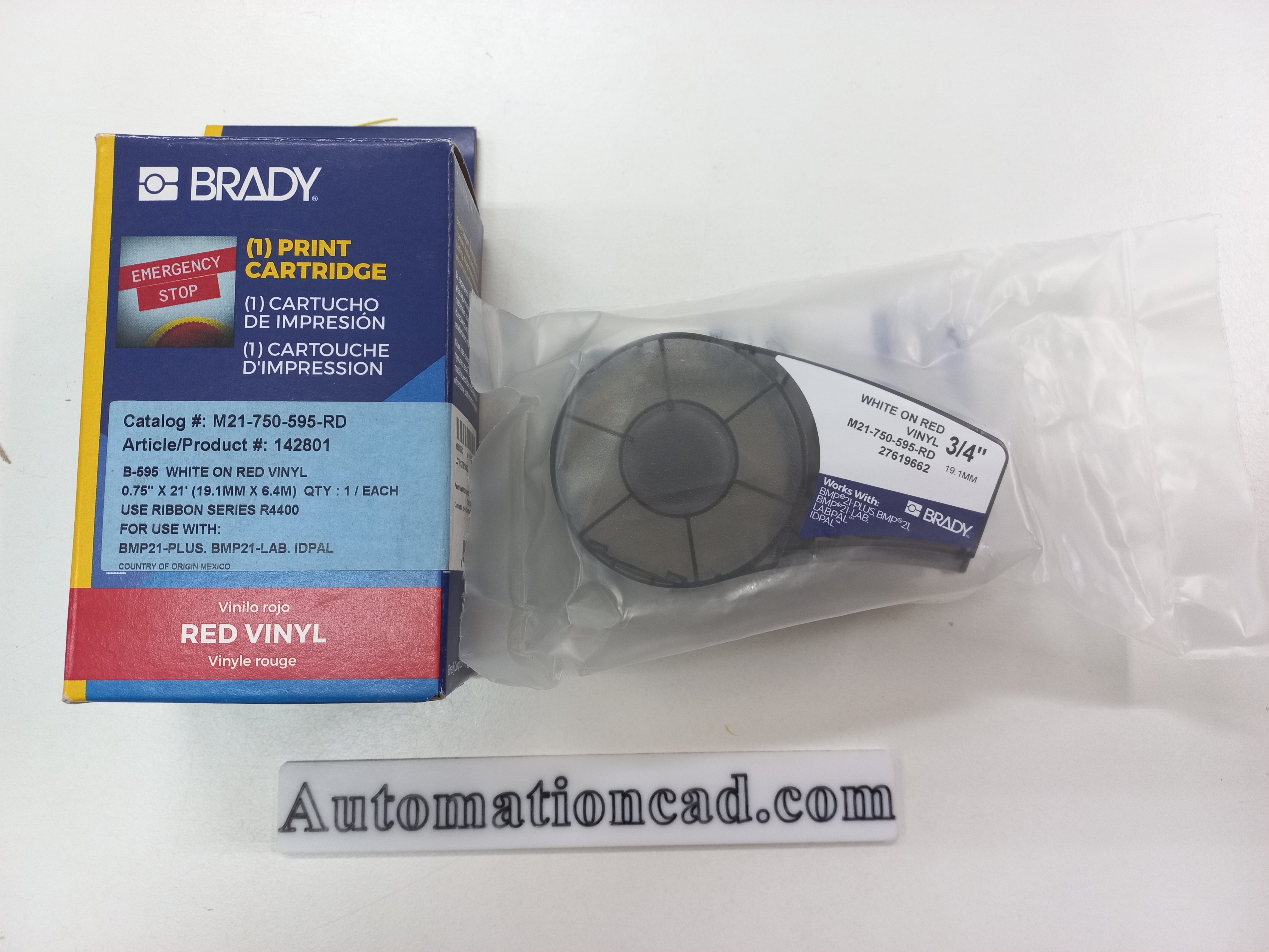 BRADY M21-750-595-RD สติ๊กเกอร์ BMP21-PLUS - BRADY LABEL PRINTER