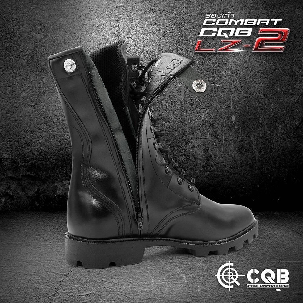 (clap) สินค้าใหม่ค่ะ 🥾...รองเท้า Combat CQB รุ่น LZ-2# (ซิปข้าง) รองเท้าคอมแบท หนังวัวแท้ ออกแบบมาเพื่อรองรับ ขนาดและรูปร่างเท้าของ คนไทย ทรงเรียวสูง แต่ไม่บีบรัดหน้าเท้า ⏩มีซิปข้าง เพื่อความสะดวก ในการสวมใส่ ⏩ตาไก่ปลดไว 9 รู ความสูงจากพื้น 10 นิ้