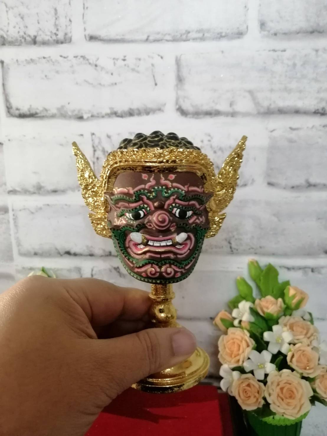 พระพิราพ ขนาดกลาง เรซิ่นปิดทอง พร้อมฐานปิดทอง