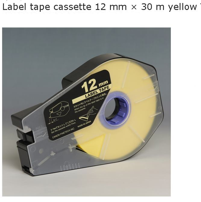 สติ๊กเกอร์ Label 12mm. Yellow เครื่องพิมพ์ CANON รุ่น MK1500 MK2600 MK1100 M-1std 3476A028