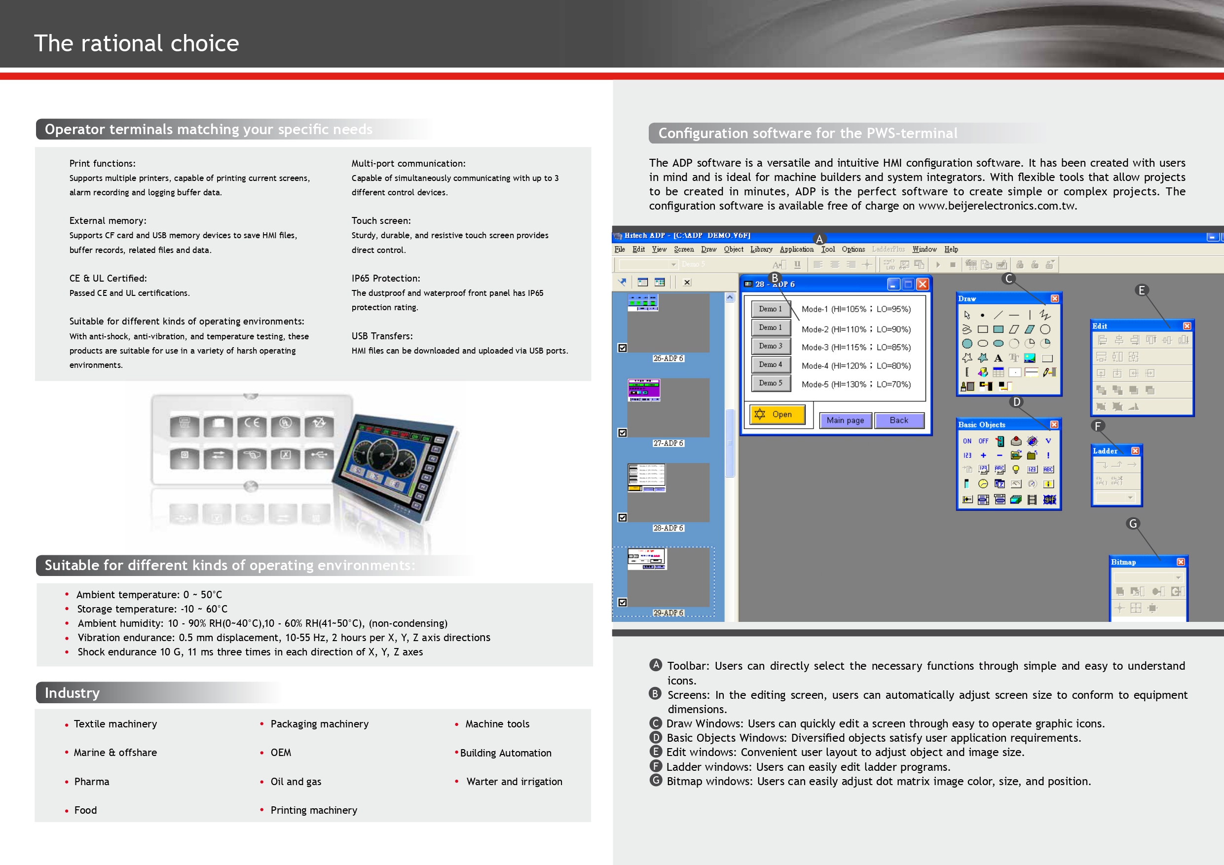 จอ HITECH(Beijer) รุ่น PWS6A00T-N หน้าจอ 10.4 นิ้ว LCD TOUCH SCREEN
