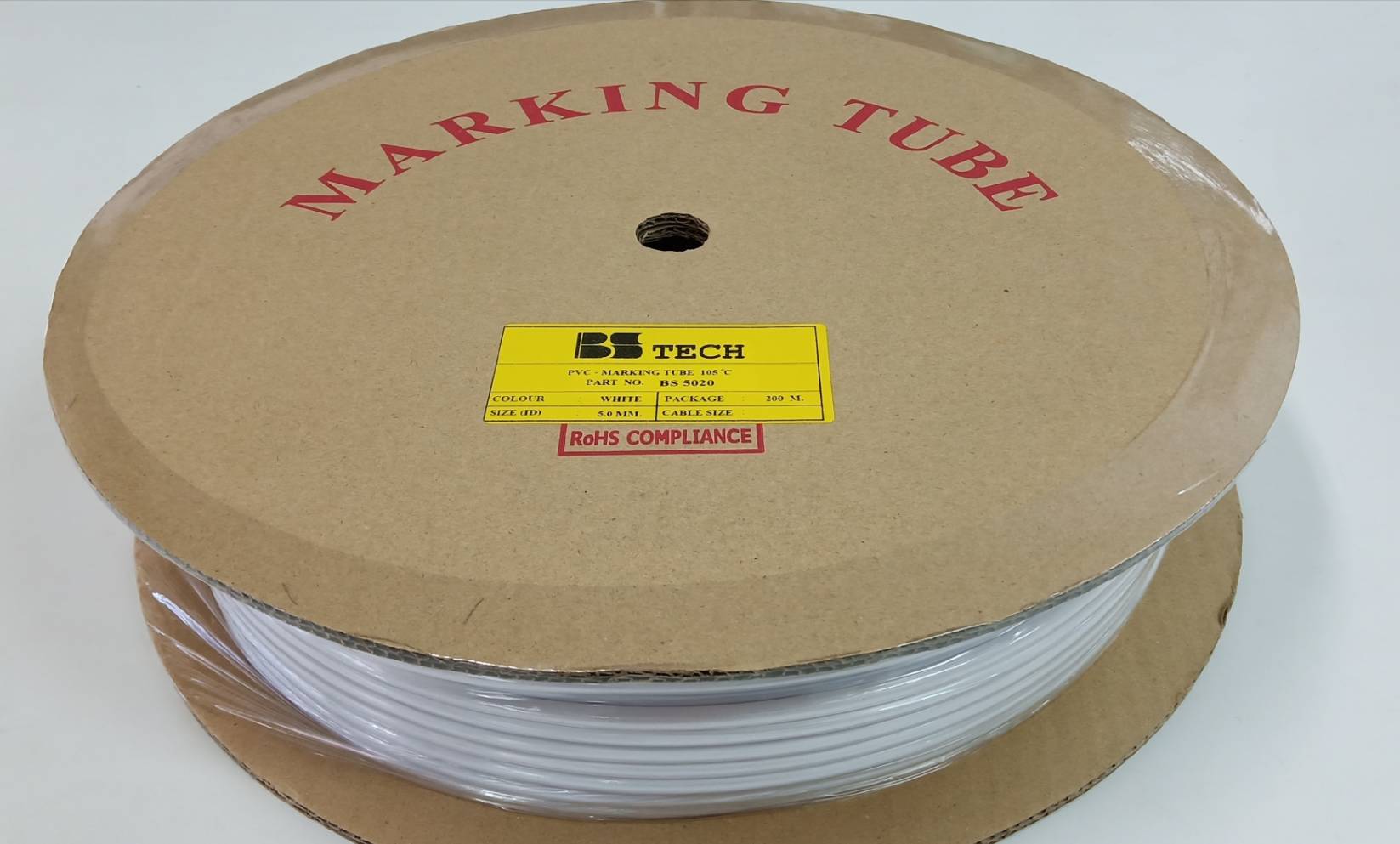 ท่อปลอกสายไฟ BS-TECH ขนาด 5.0 mm. ยาว 200m PVC TUBE