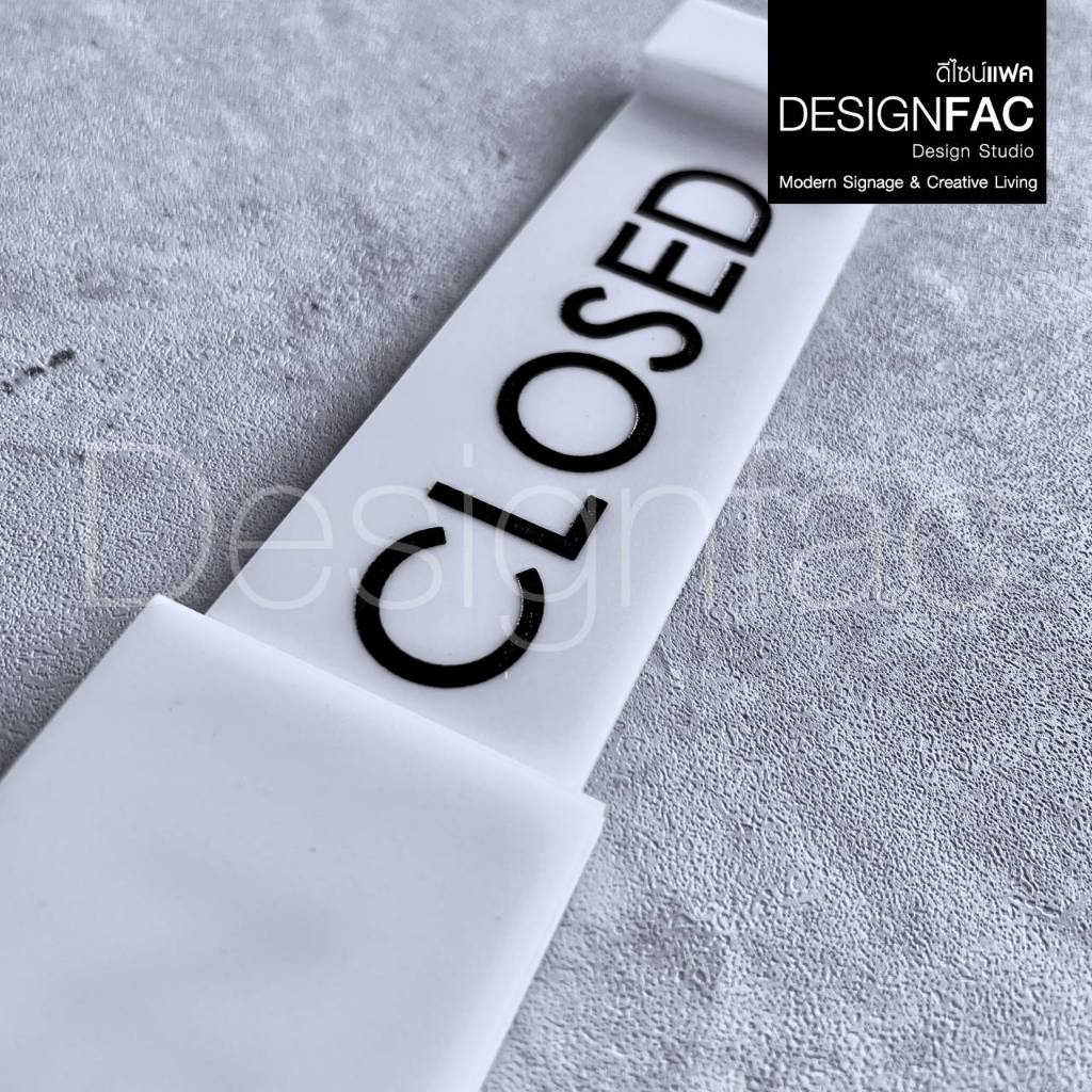 ป้ายเปิดปิดร้าน ป้ายOPEN CLOSED ป้ายเลื่อนติดจากด้านใน ป้ายร้าน โมเดิร์นมินิมอล,Designfac