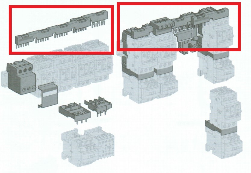 SCHNEIDER Comb Busbar 63A บัสบาร์เชื่อมเบรคเกอร์ 4 ชุด รุ่น GV2 G454