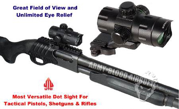 New.UTG 4.2" ITA Red/Green CQB Dot with QD Mount, Riser Adaptornex ราคาพิเศษ