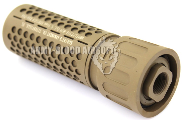 Knight's Armament QDC CQB Barrel Extension KAC 556 QDC CQB Airsoft Dummy Quick Detach Suppressor (CQB Length,DE)