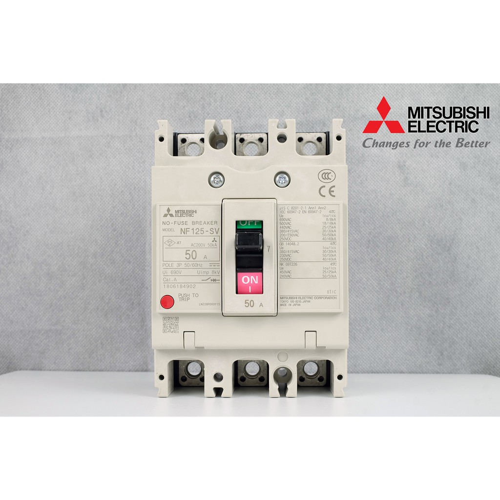 เบรกเกอร์ NF125-CV 3P 50A มิตซูบิชิ MITSUBISHI 50A 3POLE NF125 CV NF125CV