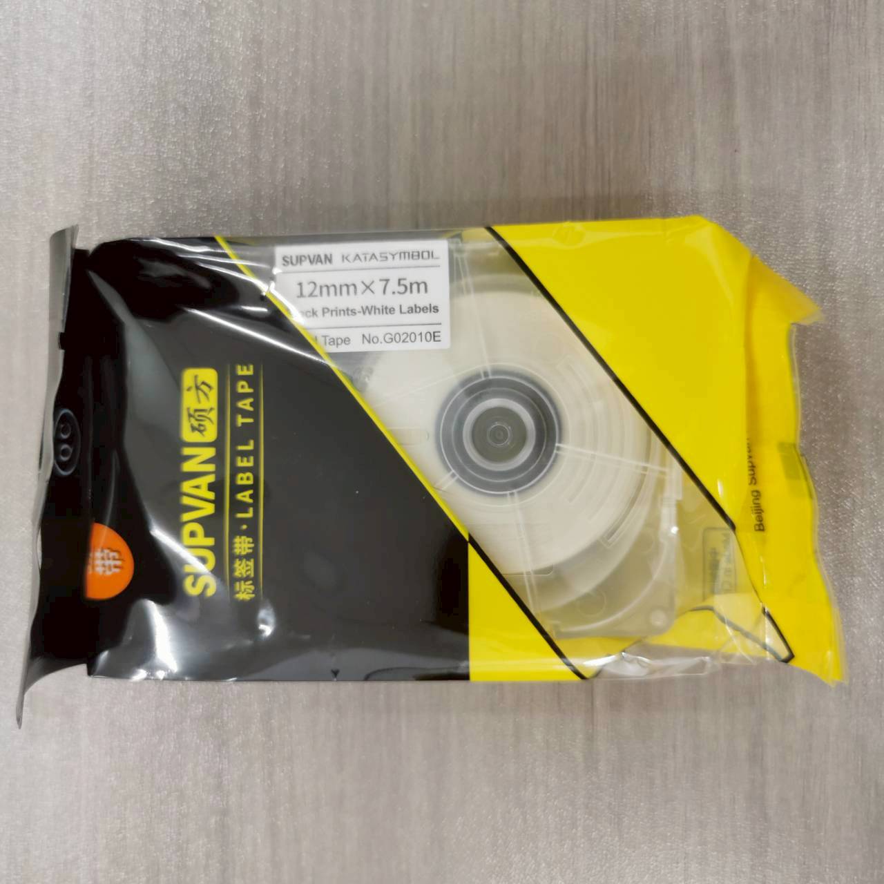 SUPVAN G02010E ลาเบล เทปต่อเนื่อง สีขาว 12mm. ยาว 7.5m