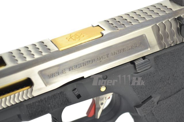 Glock18C T3 Gen4 สไลด์เงิน ท่อทอง เฟรมดำ WE