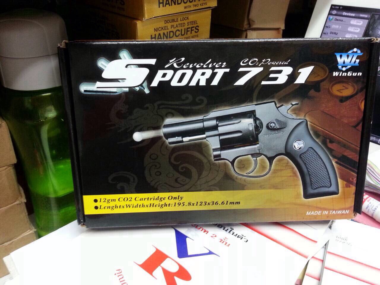 ปืนลูกโม่ 2.5 นิ้ว Sheriff M36 อัดแก๊ส Co2 สีดำ - WinGun 731