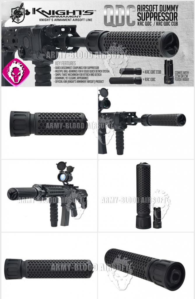 Knight's Armament QDC CQB Barrel Extension KAC 556 QDC CQB Airsoft Dummy Quick Detach Suppressor (CQB Length,BK)prev next