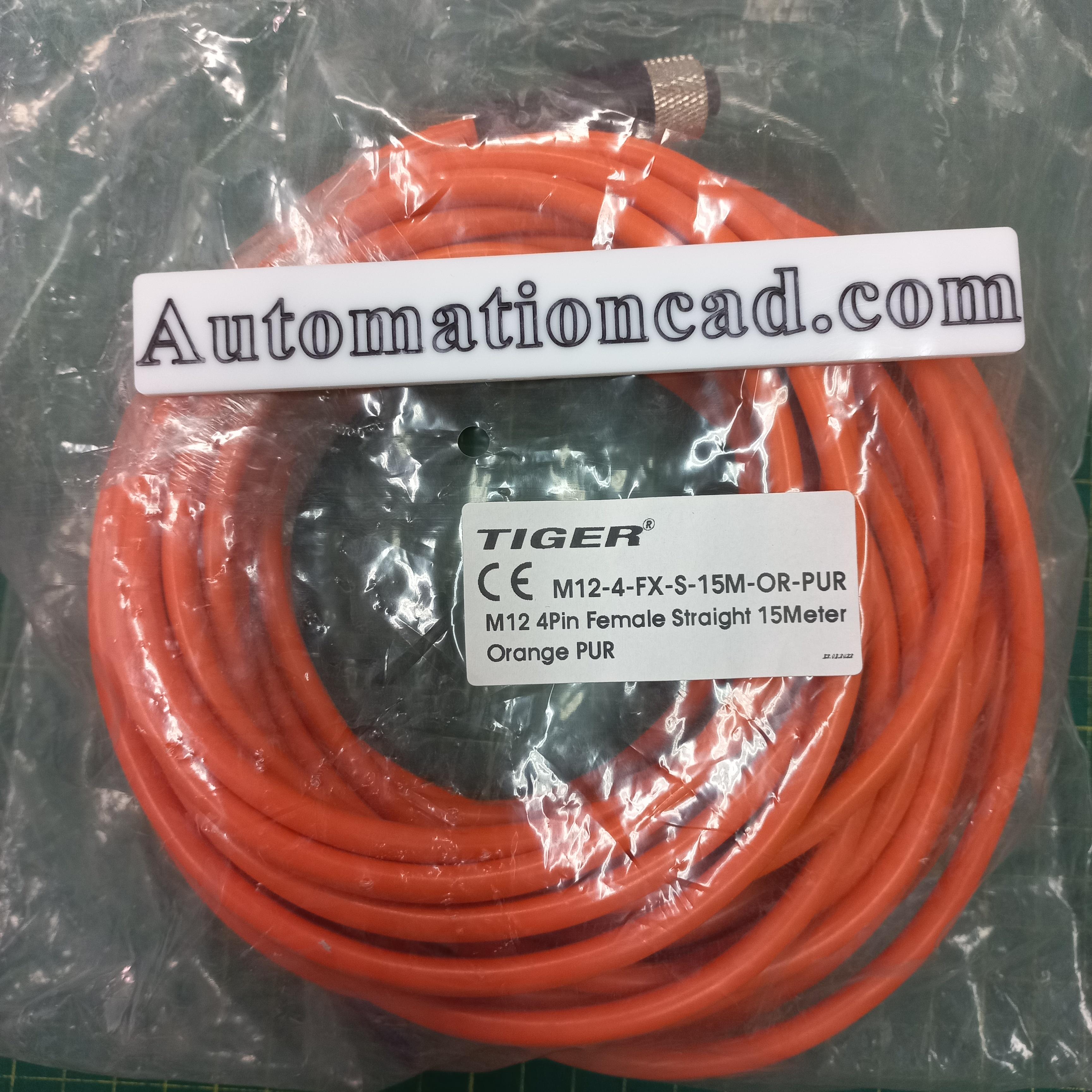 สายพร้อม CONNECTOR (PUR) แบบตรง เกลียว M12 ตัวเมีย แบบ 4 ขา ยาว 15m.