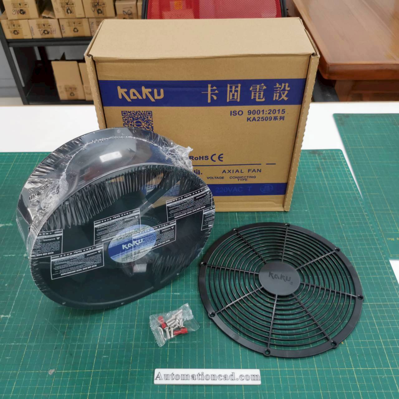 พัดลมระบายอากาศ KAKU ขนาด 10 นิ้ว 220VAC ลูกปืนแบบ Ball - KA2509HA2-2 PLUG 220VAC