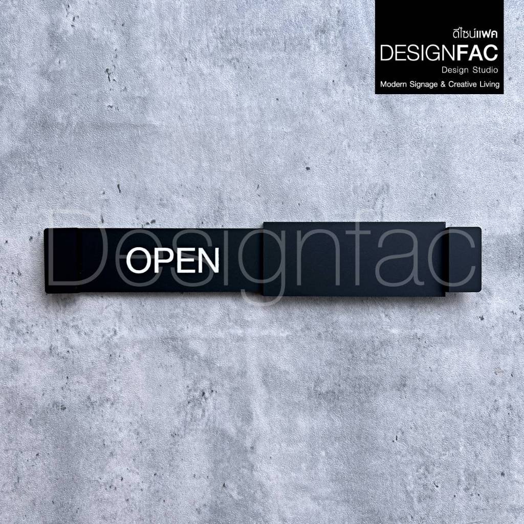 ป้ายเปิดปิดร้าน ป้ายOPEN CLOSED ป้ายเลื่อนติดจากด้านใน ป้ายร้าน โมเดิร์นมินิมอล,Designfac